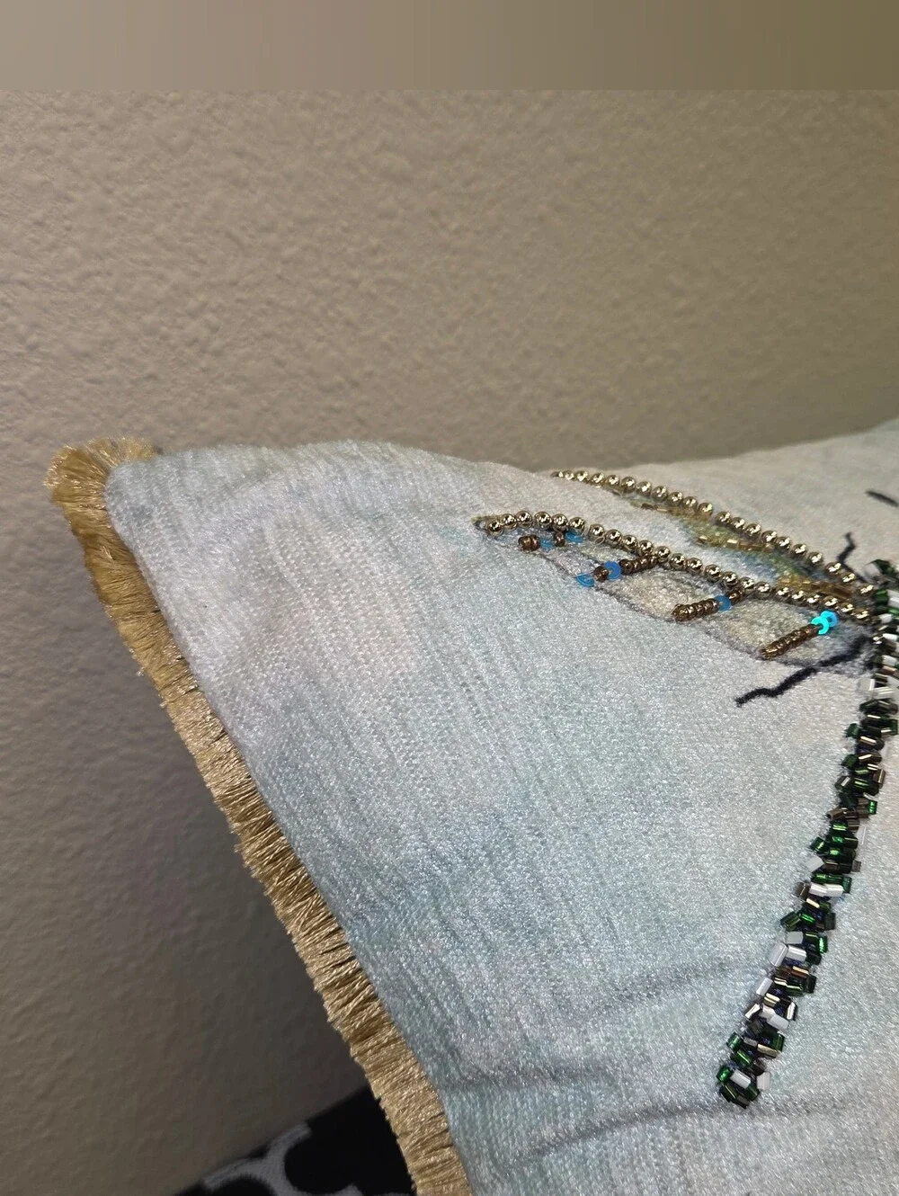 Farmhouse by Rachel Ashwell beaded dragonfly Lumbar Accent Pillow